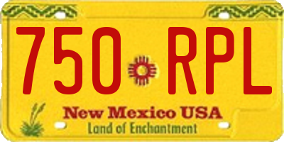 NM license plate 750RPL
