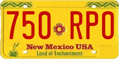 NM license plate 750RPO