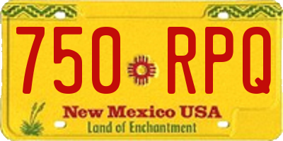 NM license plate 750RPQ