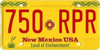 NM license plate 750RPR