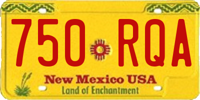 NM license plate 750RQA