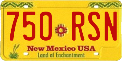 NM license plate 750RSN