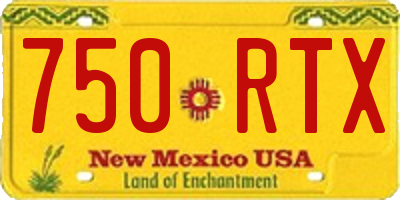NM license plate 750RTX