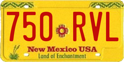 NM license plate 750RVL