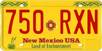 NM license plate 750RXN