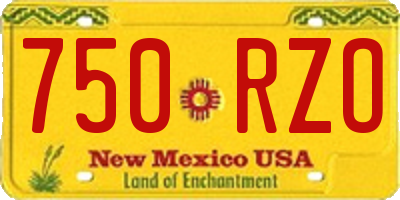 NM license plate 750RZO