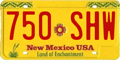 NM license plate 750SHW