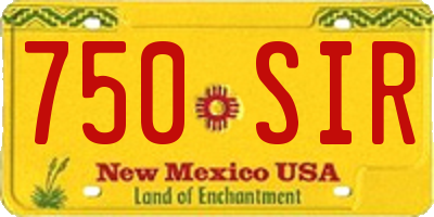 NM license plate 750SIR