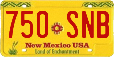 NM license plate 750SNB