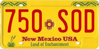 NM license plate 750SOD