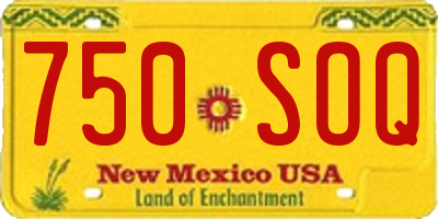 NM license plate 750SOQ