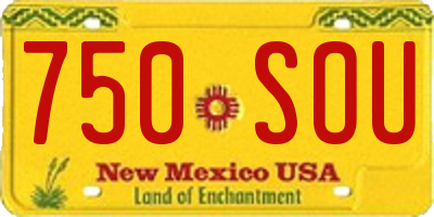 NM license plate 750SOU