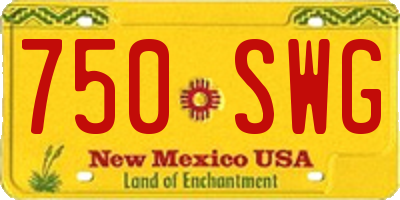 NM license plate 750SWG