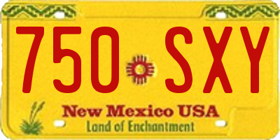 NM license plate 750SXY