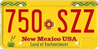 NM license plate 750SZZ