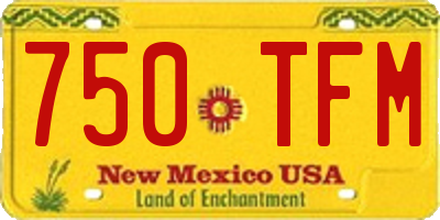 NM license plate 750TFM