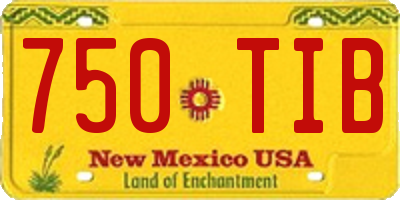 NM license plate 750TIB