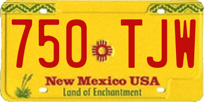 NM license plate 750TJW