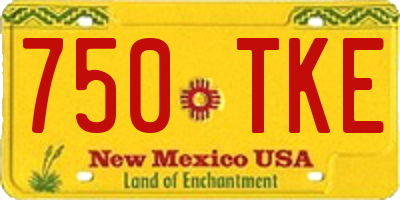 NM license plate 750TKE