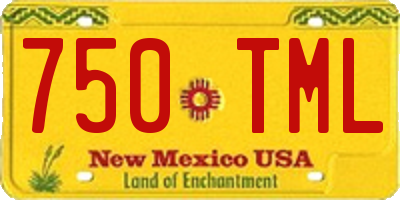 NM license plate 750TML