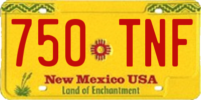 NM license plate 750TNF