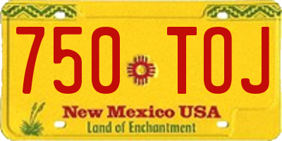 NM license plate 750TOJ