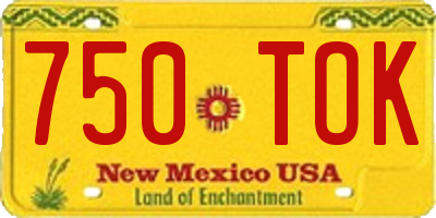 NM license plate 750TOK