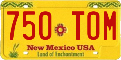 NM license plate 750TOM