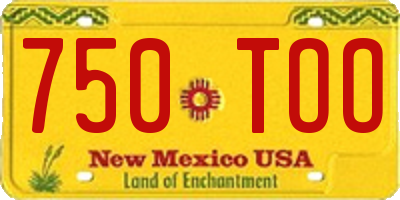 NM license plate 750TOO