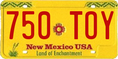 NM license plate 750TOY
