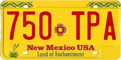 NM license plate 750TPA