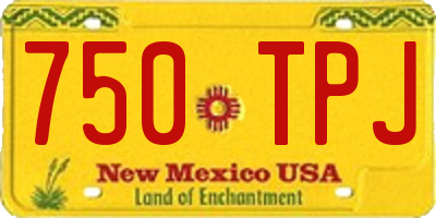 NM license plate 750TPJ