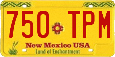 NM license plate 750TPM