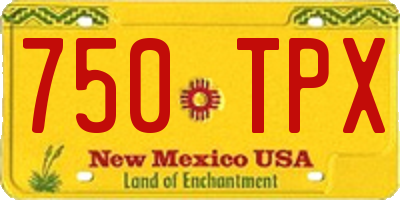 NM license plate 750TPX