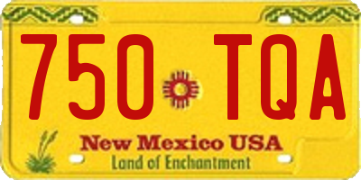NM license plate 750TQA