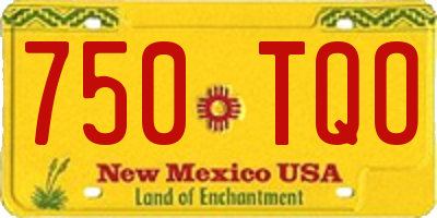 NM license plate 750TQO