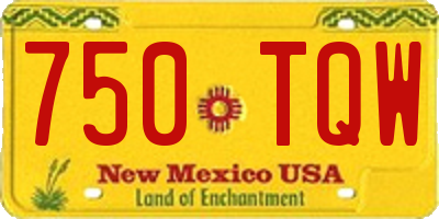 NM license plate 750TQW