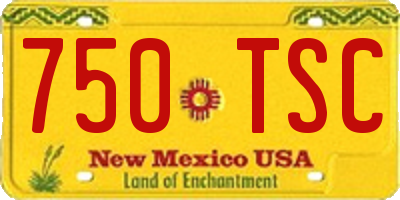 NM license plate 750TSC