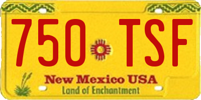 NM license plate 750TSF