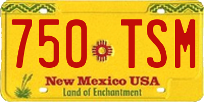 NM license plate 750TSM