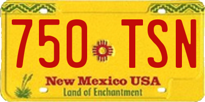 NM license plate 750TSN