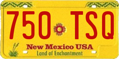 NM license plate 750TSQ