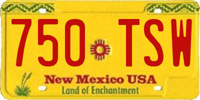 NM license plate 750TSW