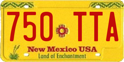 NM license plate 750TTA
