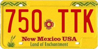 NM license plate 750TTK