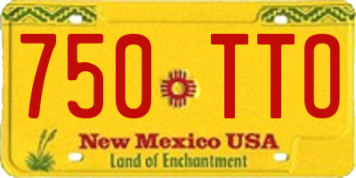 NM license plate 750TTO
