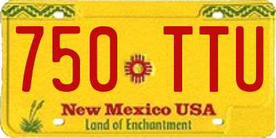 NM license plate 750TTU