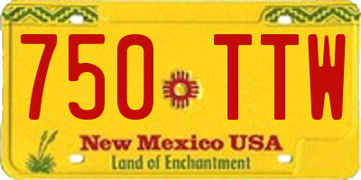 NM license plate 750TTW