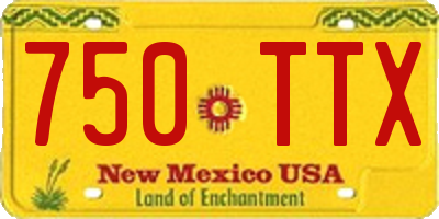 NM license plate 750TTX