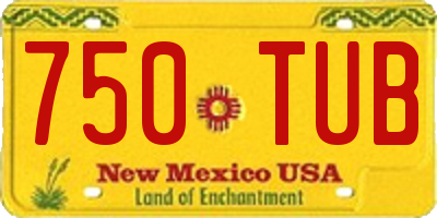 NM license plate 750TUB